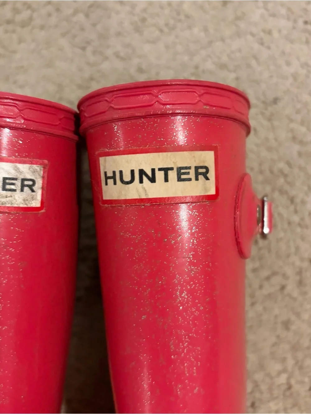 Hunter Youth Pink Gloss Tall Waterproof Rain Boots